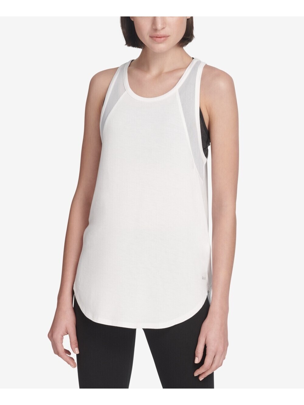 DKNY Womens Sport Mesh-Trimmed Tank Top Size L